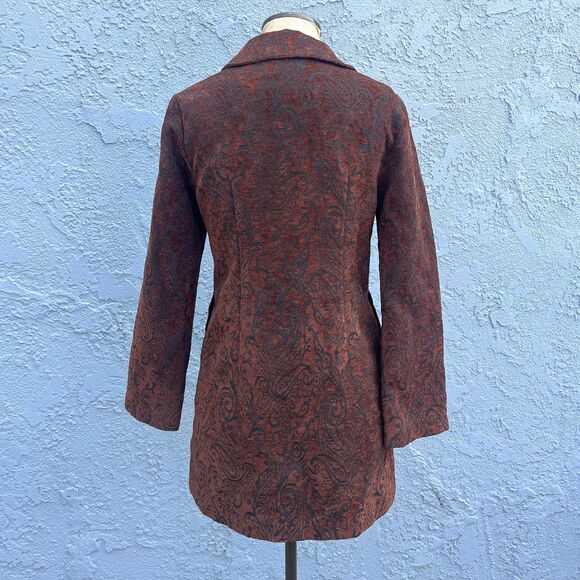 Vintage Brocade jacket Size medium Long line Y2k Asian details - Picture 3 of 6